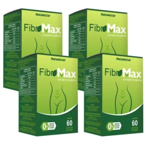 KIT FIBROMAX REDUZ ABSORçãO DE GORDURA DOS ALIMENTOS NATUNECTAR – 4 UNID (240 CáPSULAS)