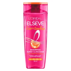 Shampoo Elseve Liso dos Sonhos Super Alinhador com Queratina Shampoo Alisante para Liso Duradouro 400ml