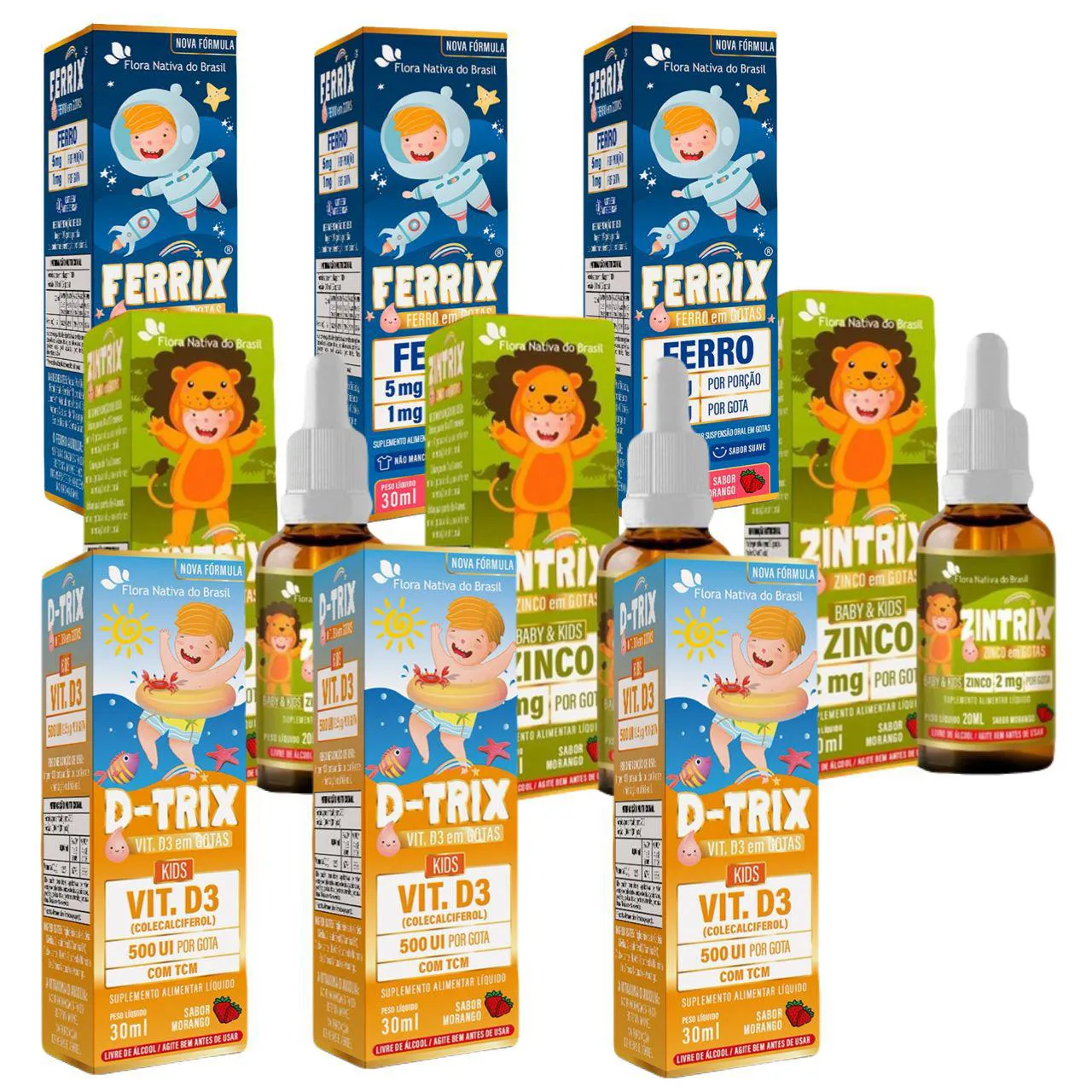 3X FERRIX FERRO + 3X D TRIX VITAMINA D3 – 3X ZINTRIX ZINCO