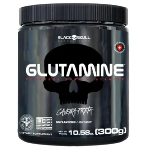 Glutamine Caveira Preta (300g) – Sabor: sem Sabor