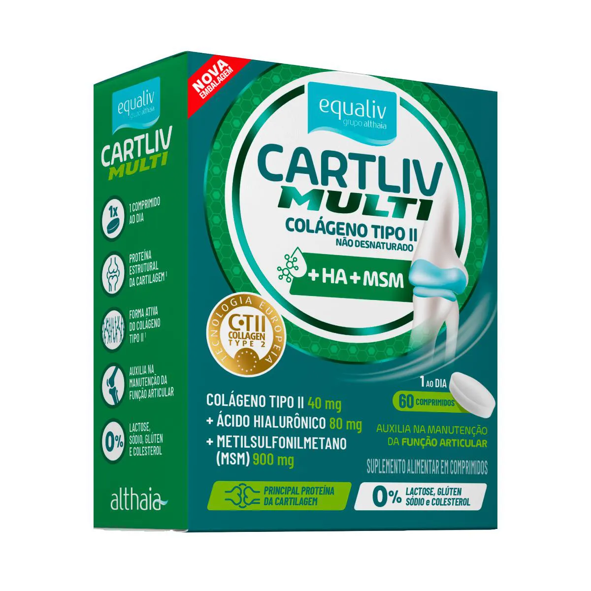 Colágeno Tipo II Equaliv Cartliv Multi 60 Comprimidos