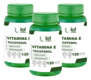 Kit 3un Vitamina e 400mg 120 cápsulas Natural sem Sabor