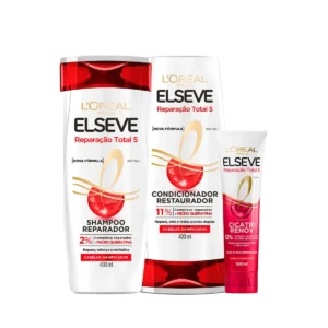 Kit L’Oréal Paris Elseve Reparação Total 5 Shampoo 400ml + Condicionador 400ml + Leave-in Cicatri Renov 100ml