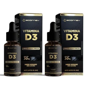 2Un Vitamina D3 2.000Ui em Gotas 30Ml – Sabor Morango