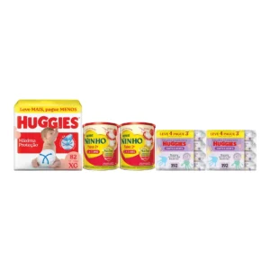 Kit Bebê Huggies Fralda XG com Fórmula Infantil Ninho 1+