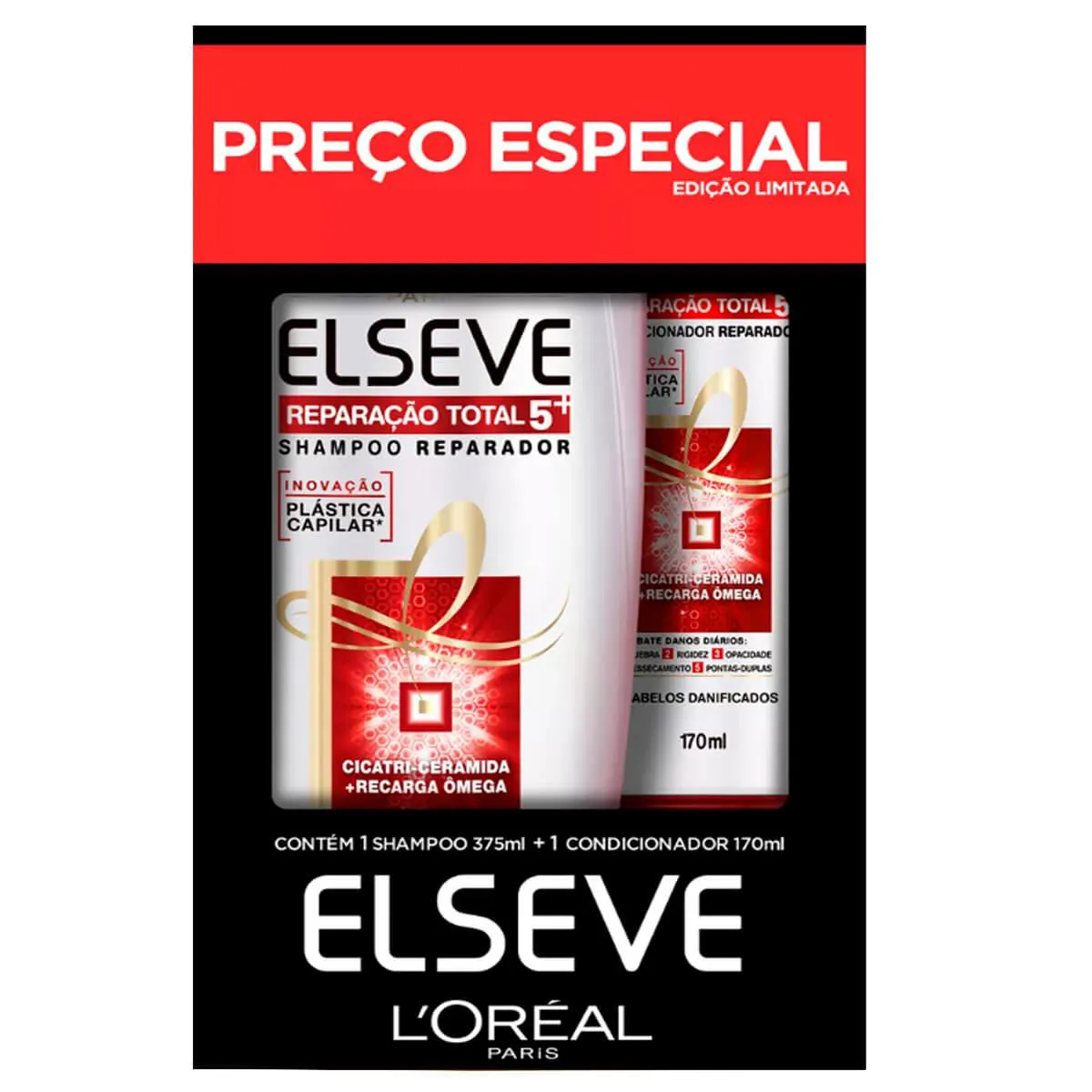 Kit L’Oréal Paris Reparação Total 5 Shampoo 375ml + Condicionador 170ml