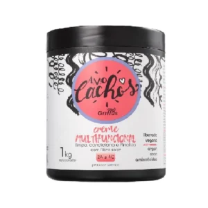 Creme multifuncional limpa, condiciona e finaliza 2a a 4c vegano amo cachos griffus 1kg