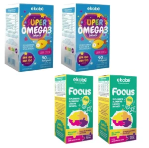 2x Focus Kids para Memória + 2x Super Ômega 3 – Ekobé Kids