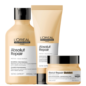 Kit L’Oréal Professionnel Serie Expert Absolut Repair Gold Quinoa + Protein Golden Trio (3 Produtos)