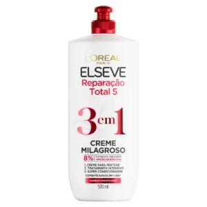 Creme Milagroso Elseve 3 em 1 Reparação Total 5 Reparação Intensa em Um Único Passo 500ml
