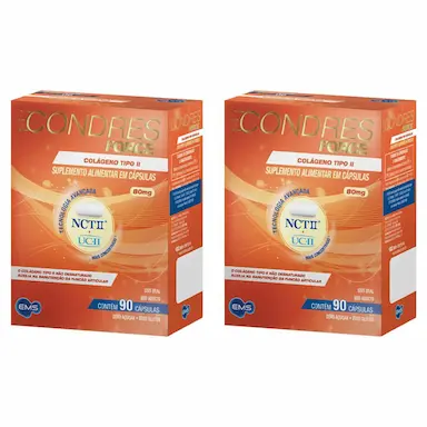 Kit 2 Condres Force Colágeno Tipo 2 – 90 Capsulas – EMS