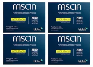 Kit 4 Caixas Fascia Colágeno Pele Jovem e Radiante 30 sachês Abacaxi