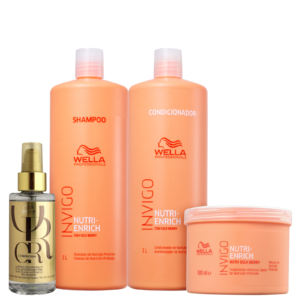 Kit Wella Professionals Invigo Nutri-Enrich Quarteto Shine Salon (4 Produtos)
